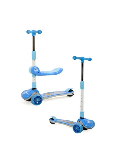 Maxi Taxi Zoomy Oturaklı Işıklı Katlanabilir Scooter Mavi