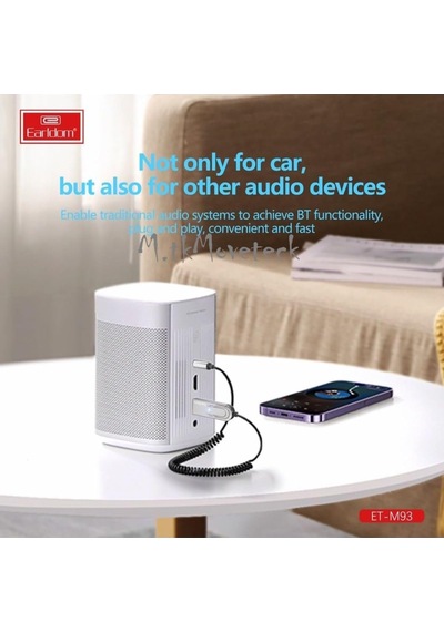 M93 Wireless Bluetooth Araç Kiti Hifi Stereo Ses Alıcısı Usb To Aux 3.5mm Jack Adaptörü Bluetooth 5