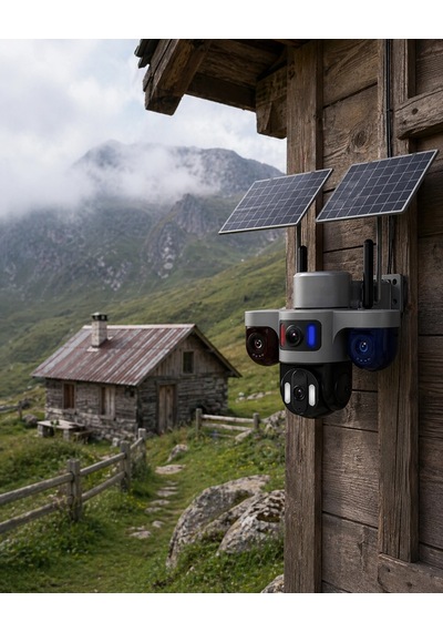 Güneş Enerjili Çiftlik Kamerası 3 Lensli 9mp Solar Kamera 2 Yıl Garantili