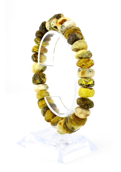Kehribar Bileklik Amorf Tasarım Ambergold Blk23-130 Çok Renkli
