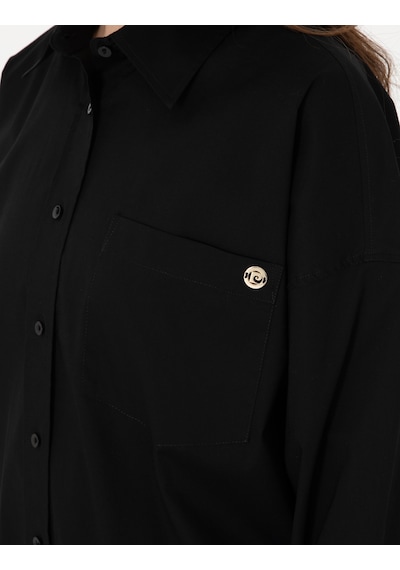 Pierre Cardin Kadın Siyah Gömlek Desenli 50313596-vr046 Siyah