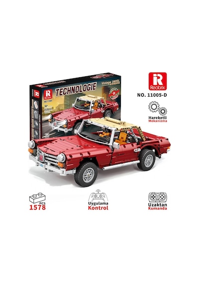 Reobrix Technic 11005-d Mercedes Benz 280sl Araba Kumanda&motorlu Yaratıcı Yapı Blok Seti Building Blocks - 1578 Parça