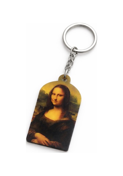 Mona Lisa Baskılı Metal Anahtarlık Sanatsal Tablo Figürlü Unisex