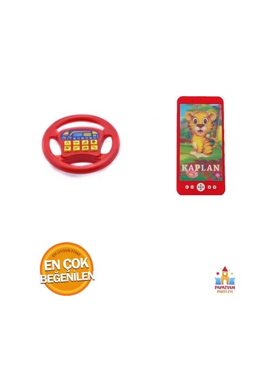 Kaplan Oyuncak Telefon Ve Pilli Sesli Oyuncak Direksiyon Seti