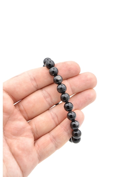 Murty99 Hakiki Doğal Hipersten Taşı Bileklik Hypersthene 8.5 MM Siyah