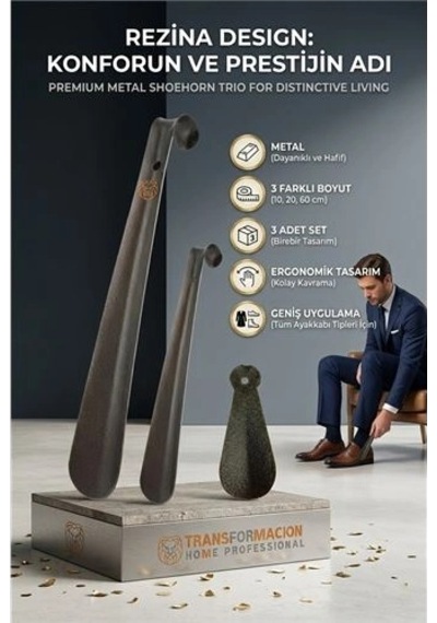 Mey İthalat 3 Boy Metal Çekecek Seti Rezina Design 719376