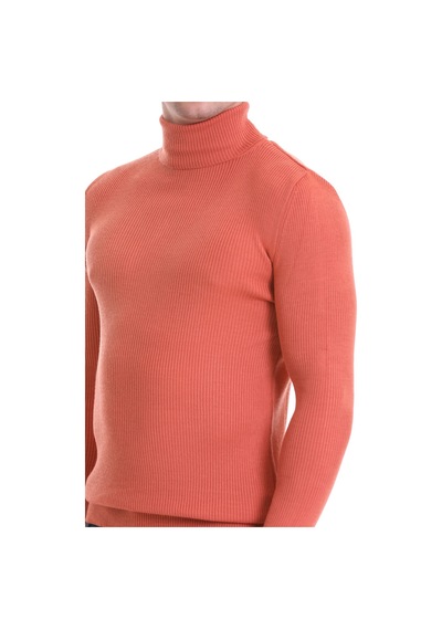 Hatemoğlu Somon Slim Fit Fitilli Balıkçı Yaka Yünlü Triko Kazak 34232023a0 Somon