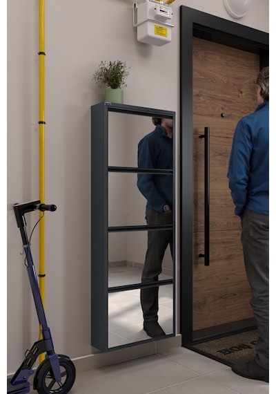 Ceha 4'lü Metal Ayakkabılık - Antrasit/Aynalı K.AYK-4/A/P7024