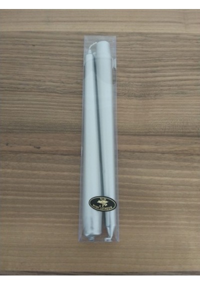 Şamdan Mum Gümüş 2'Li Paket Bozkurt Mum