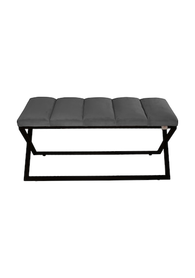 Varcera Black- Gri Dilimli Model Puf & Bench & Koltuk & Oturma Bankı & Yatak Odası Önü