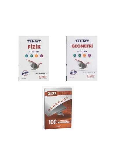 2027 Limit Tyt Ayt Fizik + Geometri El Kitabı + Anla Kazan Paragraf Deneme 3'lü Set