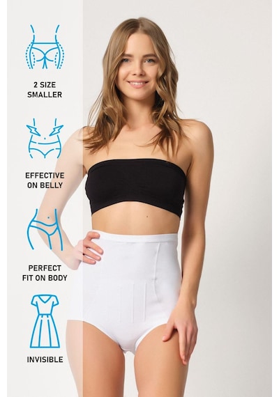 Beyaz Mı Emay 2931 Karın Balen Destekli Slip Lazer Korse Beyaz