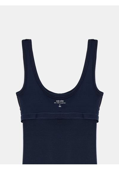 Dilvin 91733 Bra-free Midi Elbise-k.lacivert