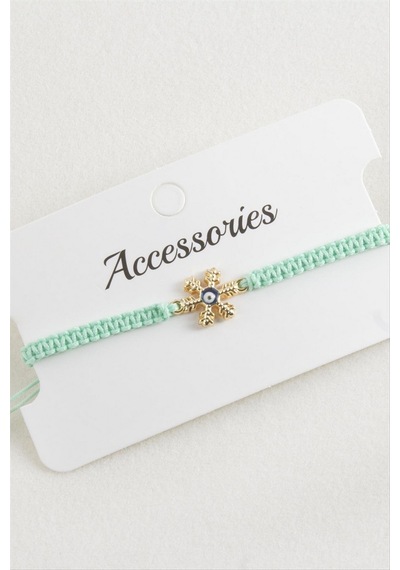 Ilkeshop Kartanesi Makrome Örgülü Bileklik - Su Yeşili