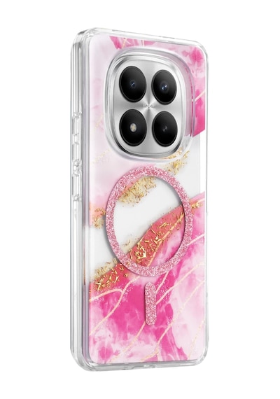 Onegif Xiaomi Redmi Note 15 Pro Plus 5g Lotus Simli Magsafe Kapak - Pembe