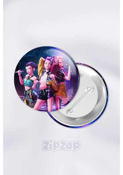 Kpop Demon Hunters K-pop Çanta Süsü Rozet İğneli Buton Rozet Seti 1 Adet Çok Renkli