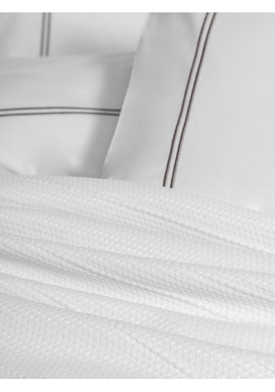 Cotton Box Classic Çeyizlik Çift Kişilik Pikeli Nevresim Takımı Mehveş Beyaz Beyaz