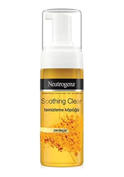 Neutrogena Soothing Clear Köpük 150ml Lekeli Ve Hassas Ciltler İçin Zerdeçal Özlü Yüz Yıkama Jeli, Derinlemesine Temizler, Nazik Günlük Temizleyici