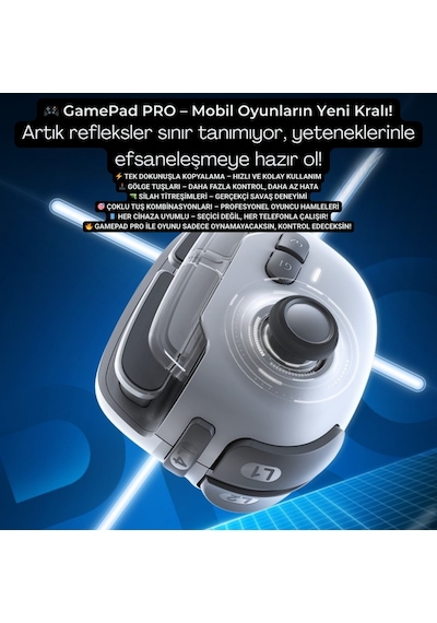 Polham Apple Uyumlu iOS & Android Type-c Mobil Oyun Kolu Pro Joystick 400mah Bataryalı Gamepad, Tak Çalıştır