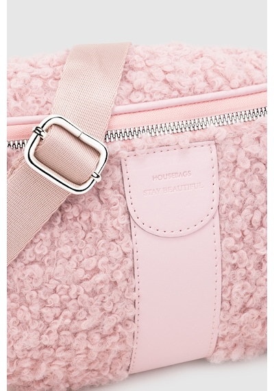 Housebags Kadın Pembe Suni Kürklü Dokuma Bel Çantası 213 Pembe