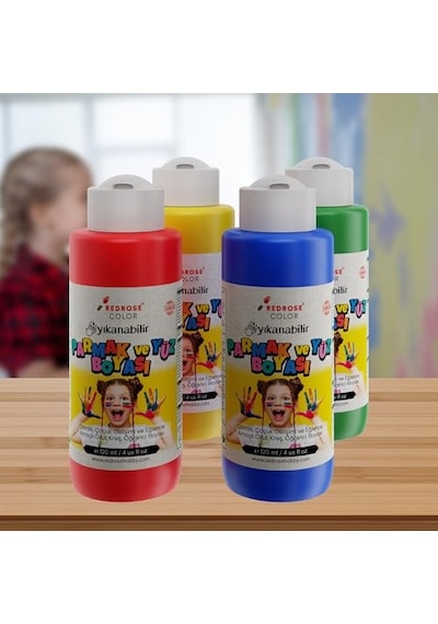 Ana Renkler Parmak Boyası 4'lü Set 4x120ml 12