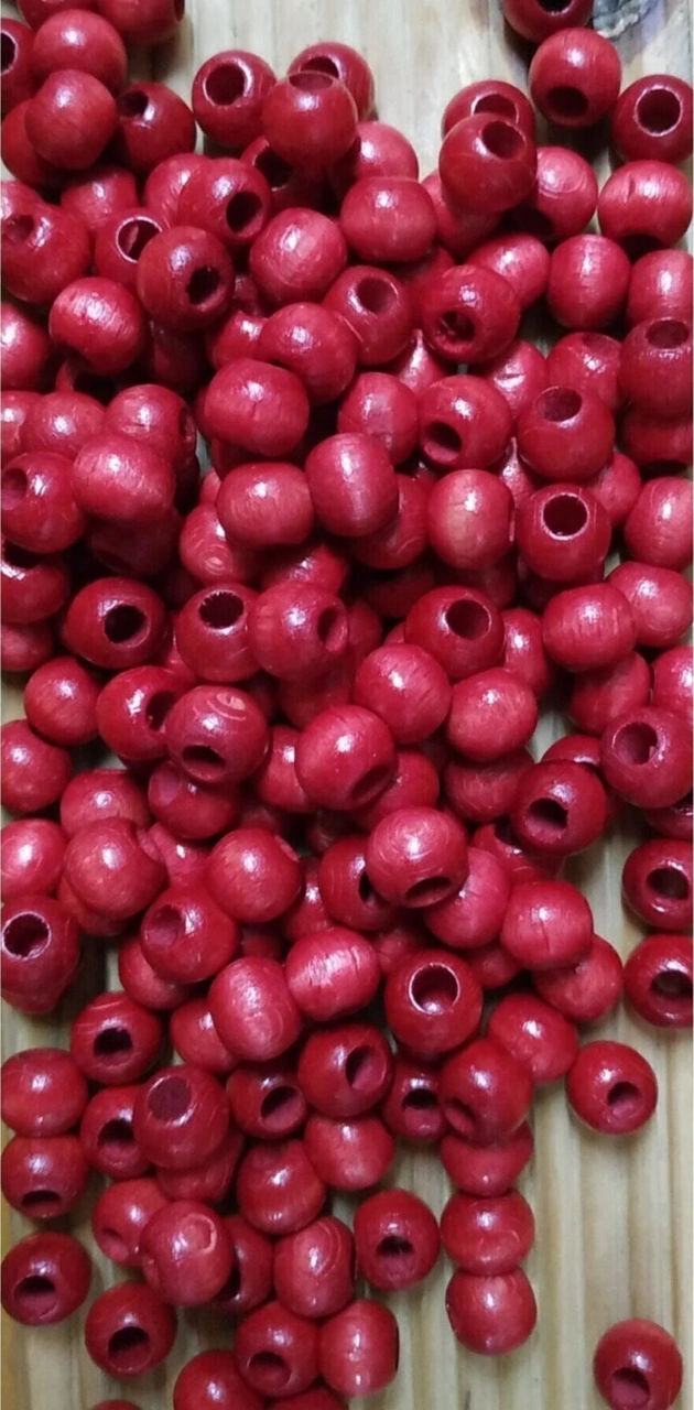 Ahşap Boncuk 10 Mm 100 Gr - Fuşya