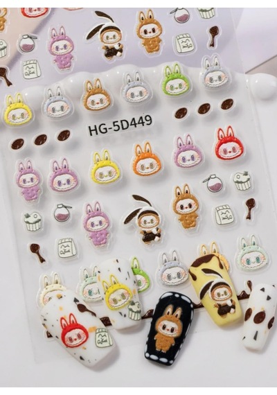 Lexroo Tırnak Sanatı Sticker Tavşan Karikatür Nail Art 65x102mm
