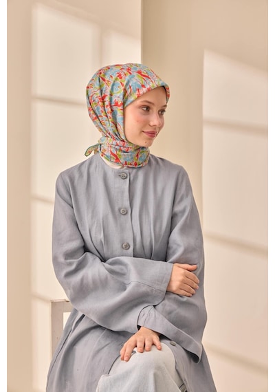 Silk Home Soft Eşarp 73091-13 Bebe Mavi, Parlak Turuncu, Fıstık Yeşili