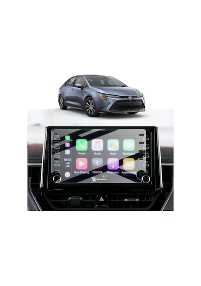 Toyota Corolla Uyumlu 2020-2021 8 İnç Navigasyon Araç Ekran Koruyucu 9h Nano Kırılmaz Şeffaf