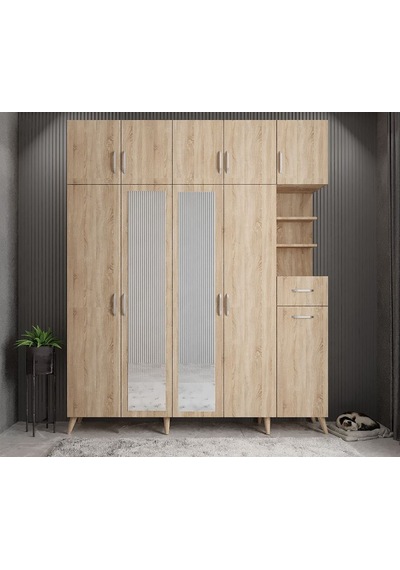 Açelya Portmanto Vestiyer Meşe  175cm M10