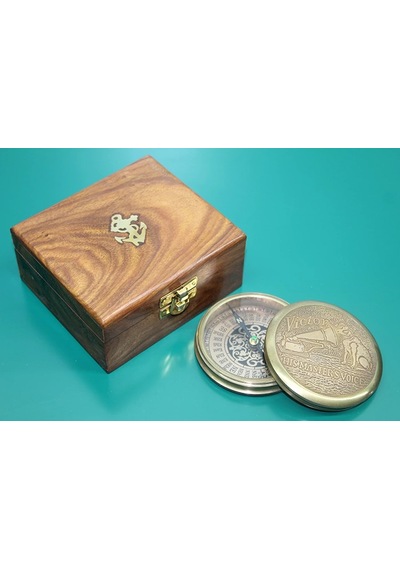 Ahşap Kutulu Pirinç Pusula 16222 Tdrtr