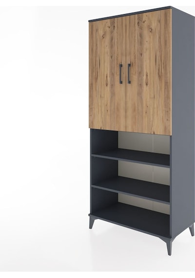 Hyperion Dolap 5 Raflı 2 Kapaklı 88x44x195 Antrasit-çam Antrasit