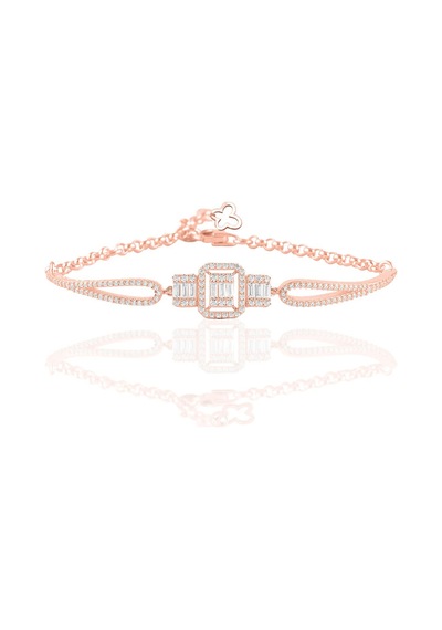 Söğütlü Silver Gümüş Rose Baget Taşlı Kolye Küpe Ve Bilezik Gümüş Set