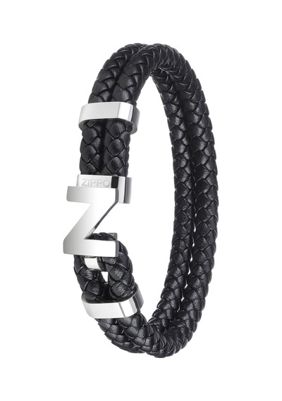 Zippo Two Layer Leather Claps Bracelet 20cm