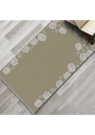 Evaşk Namazlık Dokuma Halı Kaymaz Muslumana Seccade 80 x 130 KAHVERENGİ EVAŞK412D66
