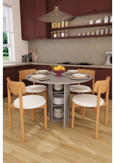 Modern Dolaplı 4 Kişilik Mutfak Yemek Masası Ve Sandalye %100 Mdf Mutfak Yemek Odası Masası Takımı Ymt04 Kül Gri Modern Dolaplı 4 Kişilik Mutfak Yemek Masası Ve Sandalye %100 Mdf Mutfak Yemek Odası Masası Takımı Ymt04 Kül Gri