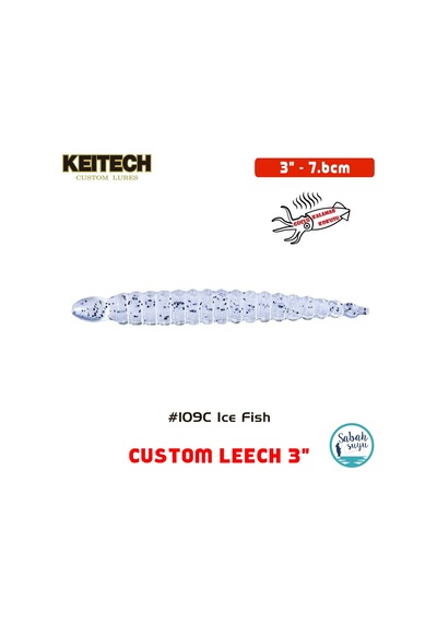 Keitech Custom Leech 7.6cm (3") #109C Ice Fish