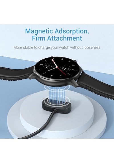 Caseonn Amazfit Bip 5 Unity Manyetik Usb Hızlı Şarj Kablosu Siyah