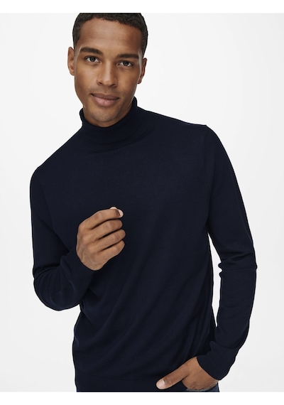 Only & Sons Erkek Mevsimlik Boğazlı Kazak - 22020879 Lacivert