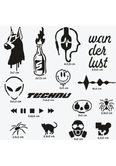 One Spray Tattoo City Pack - Berlin Stencil Set 7 Designs Diğer