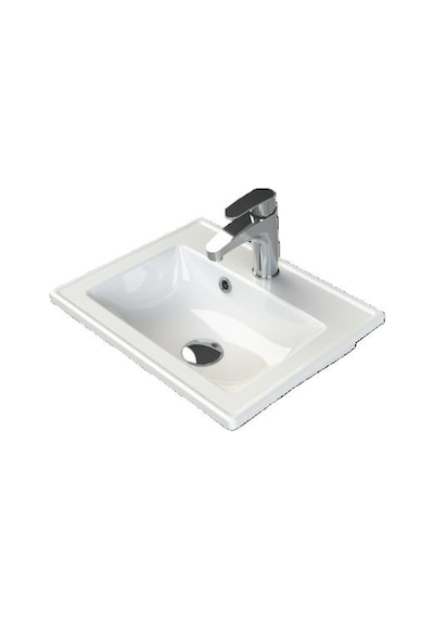 Turkuaz Cerastyle Arte Plus Etajer Uyumlu Lavabo 45 36 Cm Beyaz