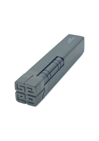 Slim Kare Metal Çakmak - Antrasit - Taşlı Gazlı