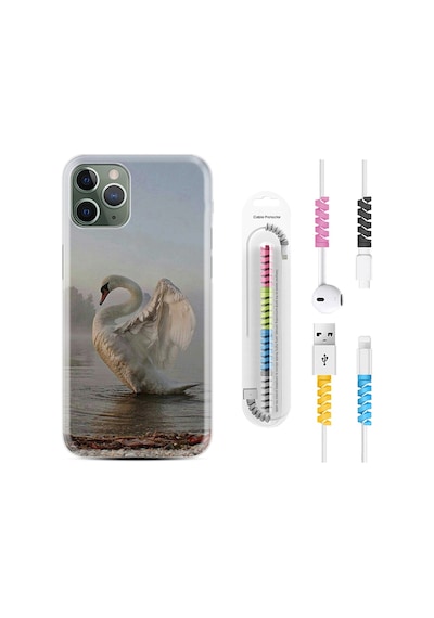 Apple Uyumlu iPhone 13 Pro Kılıf Kablo Koruyuculu Swan 1343