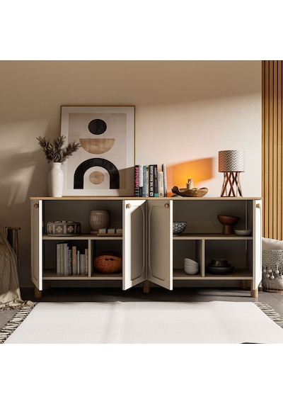 1700 Monza 180 Cm Membran Mdf Kapaklı Bohem Konsol Sepet-beyaz