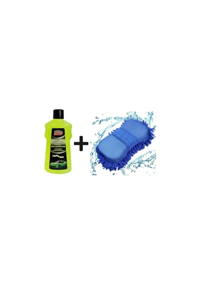 Autokit Mikrofiber Oto Yıkama Süngeri Ve Cilalı Oto Şampuanı