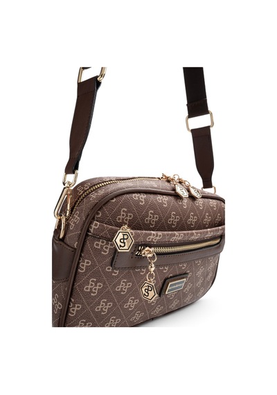 Silver & Polo Silver Polo Kahve - Kahve Monogram Kadın Çapraz Çanta Sp1297