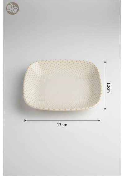 12'li Valencia Kare Kayık 17cm Dijital Punto Rinart Krem