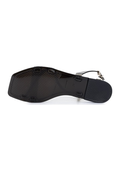 Menghi Kadın Pvc Siyah Düz Sandalet 774 810e Bn Sndlt Y25 Black Siyah