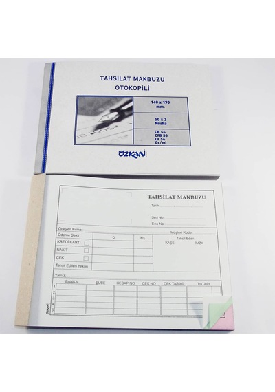 Özkan Tahsilat Makbuzu Otokopili 50 x 3 12 Adet