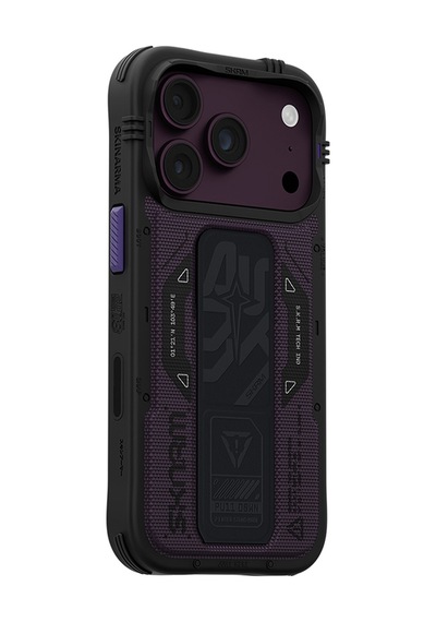 Apple Uyumlu iPhone 18 Pro Max Kılıf Skinarma M-safe Şarj Özellikli Airbag Tasarımlı Standlı Phantom Kapak Bordo